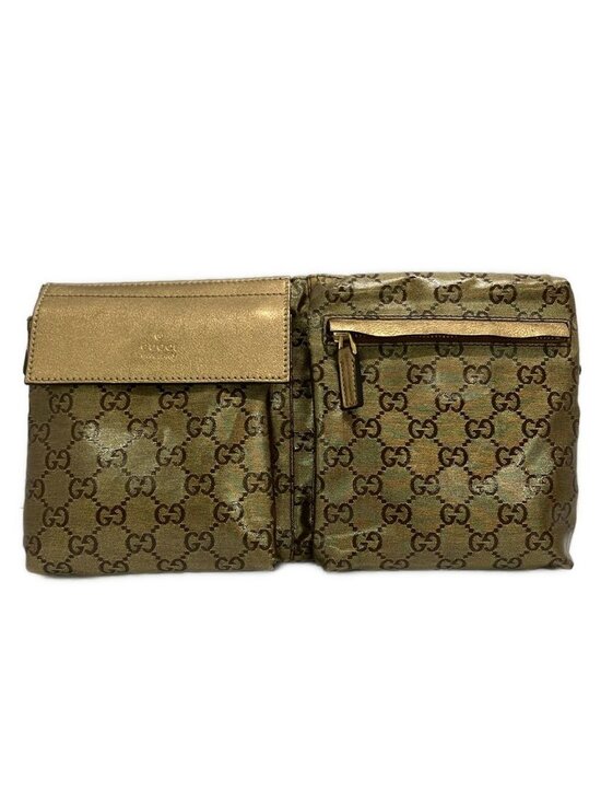 Gucci Handbags - Gucci Waist Pouch Crystal GG Gold Leather